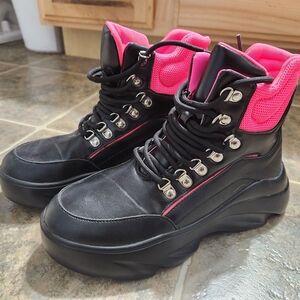 Cape Robbin black & pink combat boots